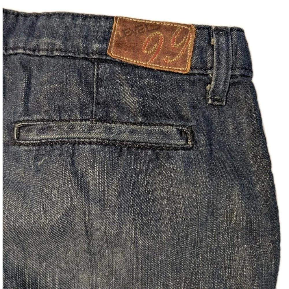 Anthropologie Level Ninety Nine Women's 8 Blue Jean Cuffed Shorts Low‎ Rise Y2K - Picture 6 of 10